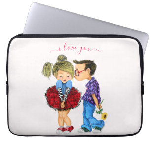 Housse Pour Ordinateur Portable Manches d'ordinateur portable avec couple romantiq