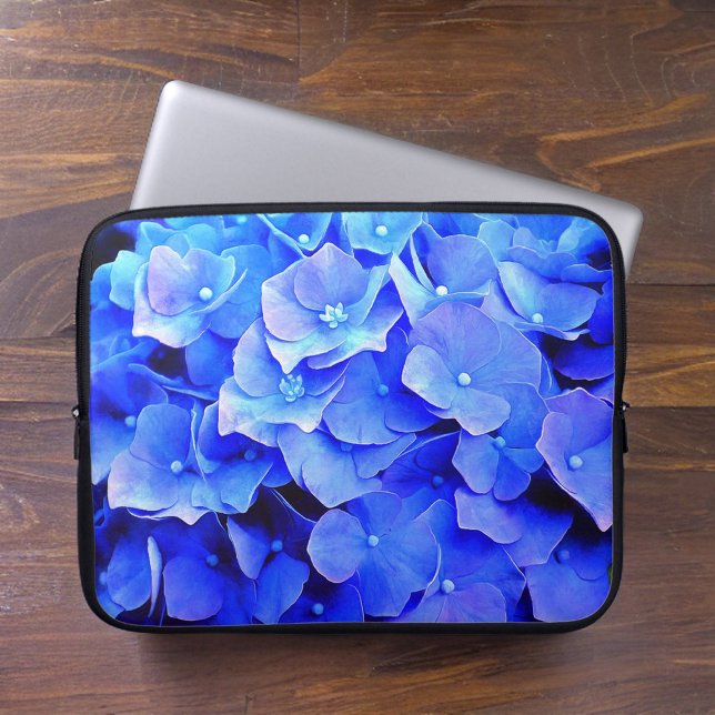 Housse Pour Ordinateur Portable Manches d'ordinateur portable Fresh Blue Hydrangea (Créateur téléchargé)