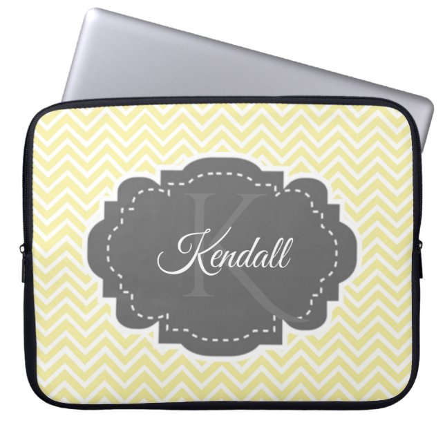 Housse Pour Ordinateur Portable Manches personnalisées Chevron Jaune (Devant)
