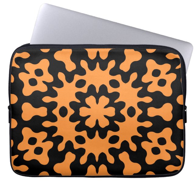 Housse Pour Ordinateur Portable Manches pour ordinateur portable Retro Orange Flor (Devant)