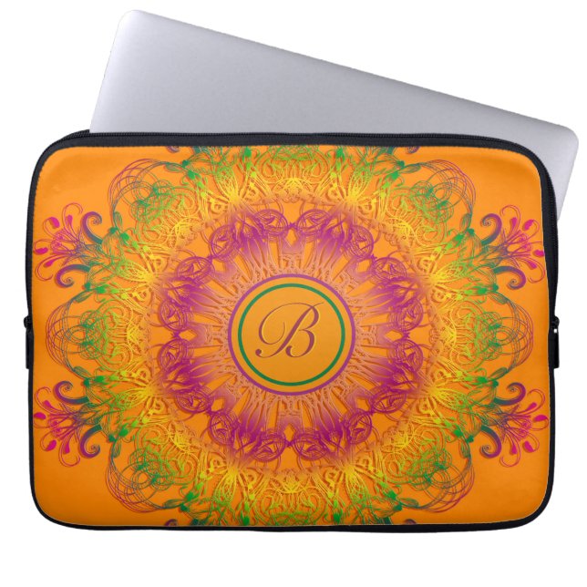 Housse Pour Ordinateur Portable Mandala floral ethnique (Devant)