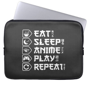 Housse Pour Ordinateur Portable Manger Dormir Anime Jouer Répéter Style de vie Ota