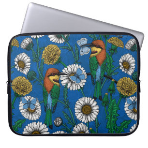 Housse Pour Ordinateur Portable Mangeurs d'abeilles sur bleu