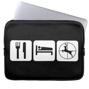 Housse Pour Ordinateur Portable Mangez le logo drôle de chasse de chasse à cerfs