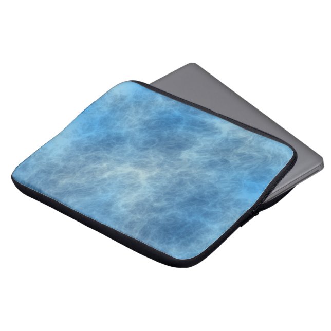 Housse Pour Ordinateur Portable Marbre bleu Abstrait (Devant haut)