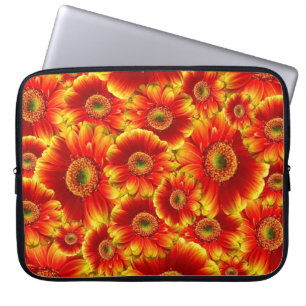 Housse Pour Ordinateur Portable Marguerites de Gerbera jaune et orange