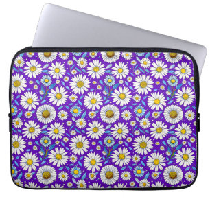 Housse Pour Ordinateur Portable Marguerites et Feuilles