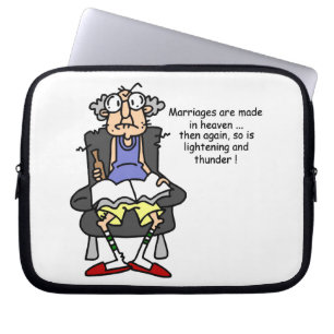 Housse Pour Ordinateur Portable Mariage, Éclair, Humour tonnerre