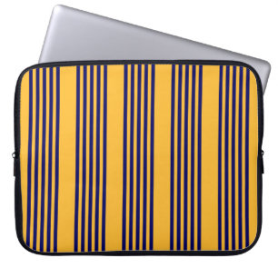 Housse Pour Ordinateur Portable Marine bleu et jaune soleil cinq bandes motif