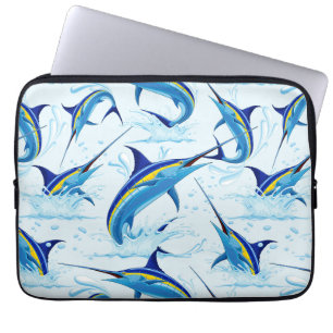 Housse Pour Ordinateur Portable Marlin Bleu Jaillissant de l'Océan