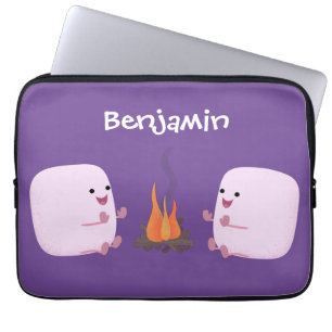 Housse Pour Ordinateur Portable Marshmallows mignons roses par dessin animé sur le