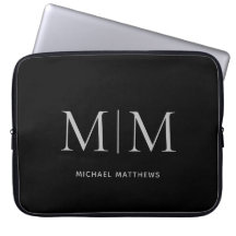 Masculine gris noir minimaliste Nom du monogramme