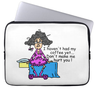 Housse Pour Ordinateur Portable Matin Avant Humour Café