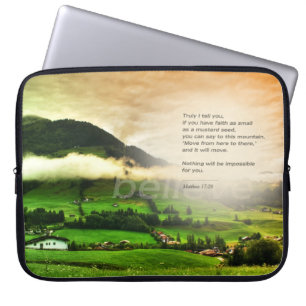 Housse Pour Ordinateur Portable Matthieu 17:20 Déplacer des Montagnes Foi Graine d