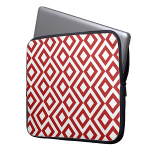 Housse Pour Ordinateur Portable Meander rouge et blanc