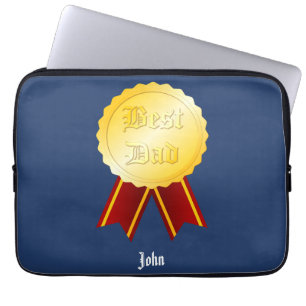 Housse Pour Ordinateur Portable Médaille Ruban Meilleur Papa Fête des Pères