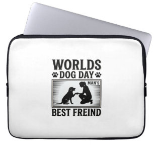 Housse Pour Ordinateur Portable Meilleur Ami de l'Homme Jour de Chien Vintage