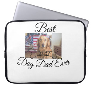 Housse Pour Ordinateur Portable Meilleur chien papa jamais ajouter nom de l'animal