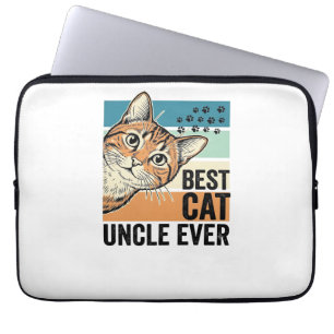 Housse Pour Ordinateur Portable Meilleur oncle de chat jamais Design de vintage am