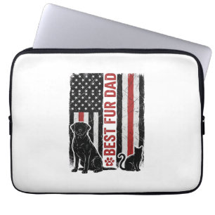 Housse Pour Ordinateur Portable Meilleur Papa à Fourrure Drapeau Vintage T-Shirt C
