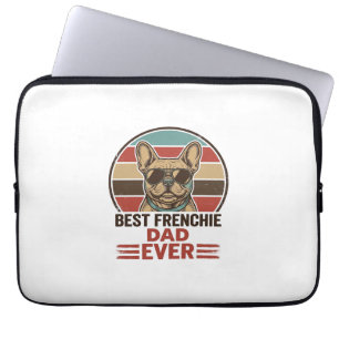 Housse Pour Ordinateur Portable Meilleur Papa Frenchie Ever Vintage Bulldog Shirt_