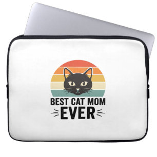 Housse Pour Ordinateur Portable Meilleure Maman de Chat Retro Visage de Chat Desig