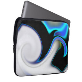 Housse Pour Ordinateur Portable Mélange de lisse avec des courbes de néon bleu sur