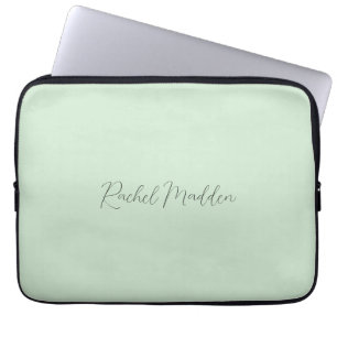 Housse Pour Ordinateur Portable Menthe Green Feminine Minimale Script Nom personna
