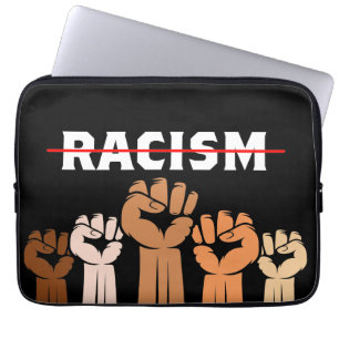 Housse Pour Ordinateur Portable Mettre fin au racisme Poings multi-ombrage Poing é