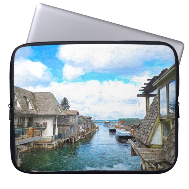 Housse Pour Ordinateur Portable Michigan Fish Town Painting (Devant)