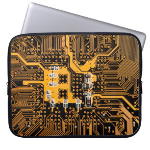 Housse Pour Ordinateur Portable Microschéma texture illustration puce, micro, back