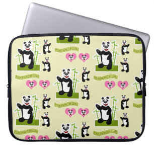 Housse Pour Ordinateur Portable Mignon Amusant Panda Heureux Motif Dessin Animé