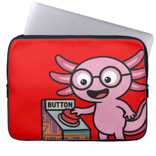 Housse Pour Ordinateur Portable Mignon Je me pose des questions de axolotl aztèque