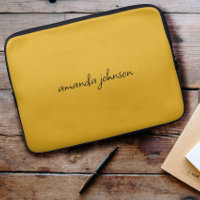 Mignonne Girly Moderne Monogramme Jaune Nom curieu
