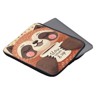 Housse Pour Ordinateur Portable Mignonne paresse de dessin avec des yeux somnolent