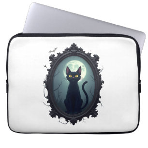 Housse Pour Ordinateur Portable Miroir de chat hanté