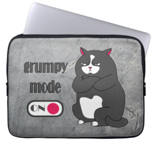 Housse Pour Ordinateur Portable Mode grumeux sur drôle de gros chat