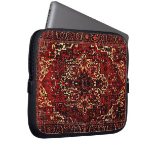 Housse Pour Ordinateur Portable Modèle de tapis oriental en rouge foncé