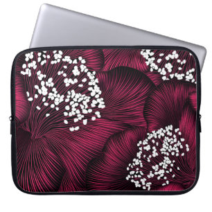 Housse Pour Ordinateur Portable Modèle floral dessiné à la main avec fleurs de cam