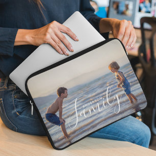 Housse Pour Ordinateur Portable Modèle photo moderne simple Nom de famille personn