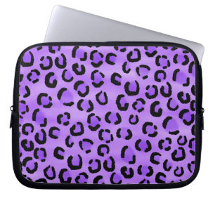 Housse Pour Ordinateur Portable Modèle pourpre d'empreinte de léopard