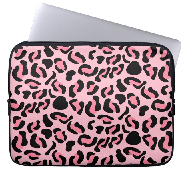 Housse Pour Ordinateur Portable Modern Pink Leopard Pattern Animal (Devant)