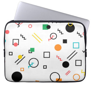 Housse Pour Ordinateur Portable Moderne, ludique, cool, tendance, Memphis géométri