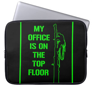 Housse Pour Ordinateur Portable "Mon bureau est au dernier étage", arboriste vert