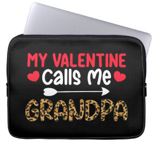 Housse Pour Ordinateur Portable Mon Valentin m'appelle Grand-père Léopard Buffle