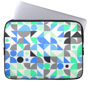 Housse Pour Ordinateur Portable Monnaie bleue Abstraite moderne géométrique