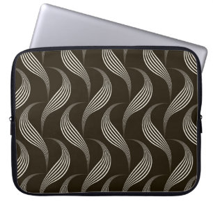 Housse Pour Ordinateur Portable Monochrome Vintage : Ornement géométrique sans joi