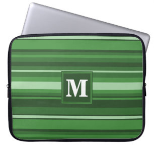 Housse Pour Ordinateur Portable Monogram green stripes