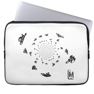 Housse Pour Ordinateur Portable Monogramme Abstraite course de vélo