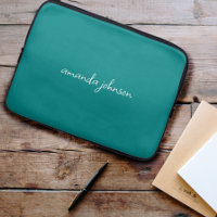 Monogramme bleu Turquoise moderne Nom complet